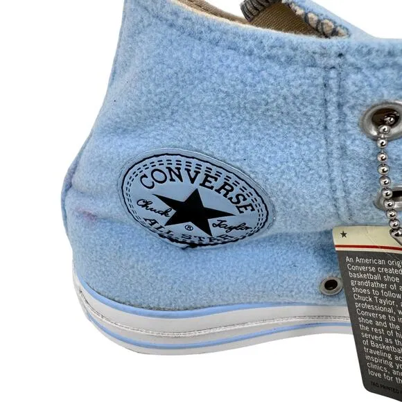 Converse Chuck Taylor All Star Baby Blue Fleece Sneakers Mens 6 Womens 8 1T565