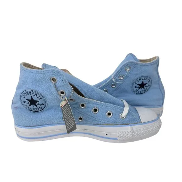 Converse Chuck Taylor All Star Baby Blue Fleece Sneakers Mens 6 Womens 8 1T565