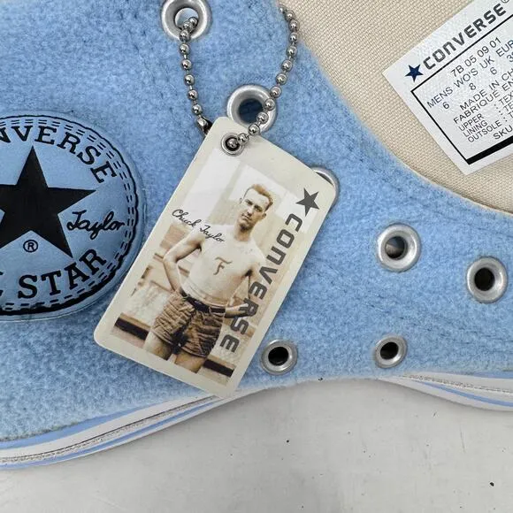 Converse Chuck Taylor All Star Baby Blue Fleece Sneakers Mens 6 Womens 8 1T565