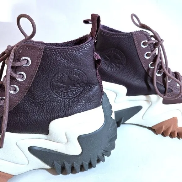 Converse Run Star Motion Counter Climate Leather Unisex Shoes in Black Cherry