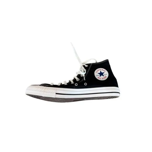 Converse Mens Black All Star Chuck Taylor High Top Canvas Lace-up Sneakers Sz 12