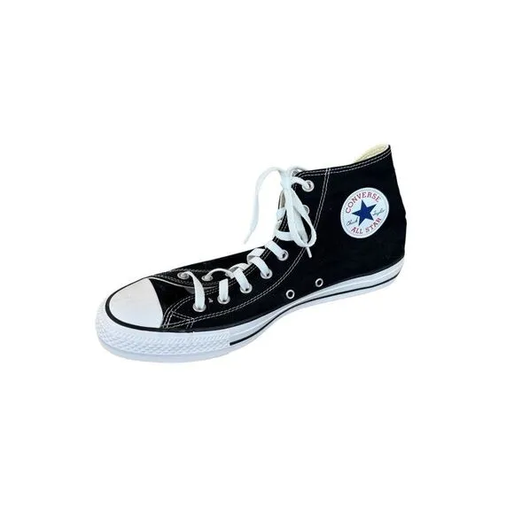 Converse Mens Black All Star Chuck Taylor High Top Canvas Lace-up Sneakers Sz 12