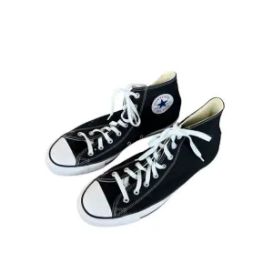 Converse Mens Black All Star Chuck Taylor High Top Canvas Lace-up Sneakers Sz 12