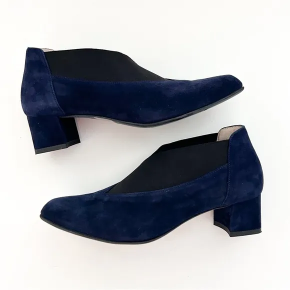 COPY - BeautiFeel Gia Pumps Navy Black Heels Booties Suede Leather Clogs EU 37