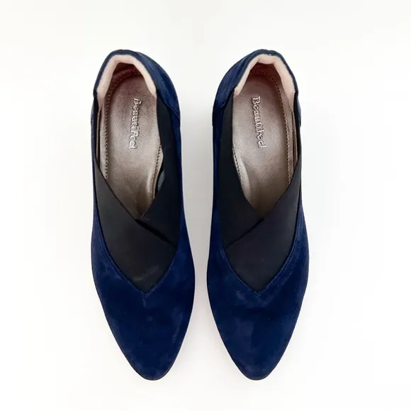 COPY - BeautiFeel Gia Pumps Navy Black Heels Booties Suede Leather Clogs EU 37