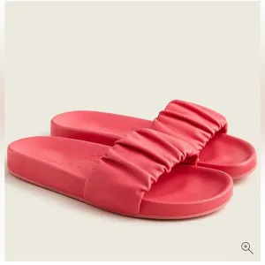 Coral Pink J. Crew Scrunchie-Strap Slides