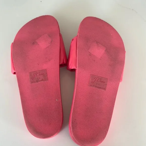 Coral Pink J. Crew Scrunchie-Strap Slides