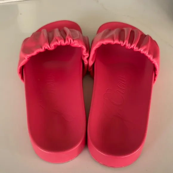 Coral Pink J. Crew Scrunchie-Strap Slides