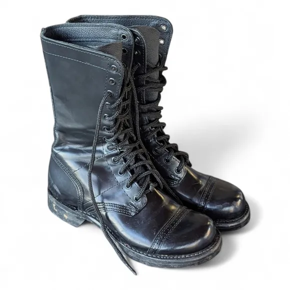 Corcoran Women's Combat Boots 1515 Original Jump Sz 6.5 M Goth Black Leather