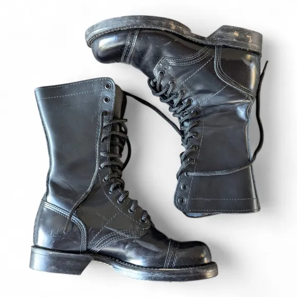 Corcoran Women's Combat Boots 1515 Original Jump Sz 6.5 M Goth Black Leather