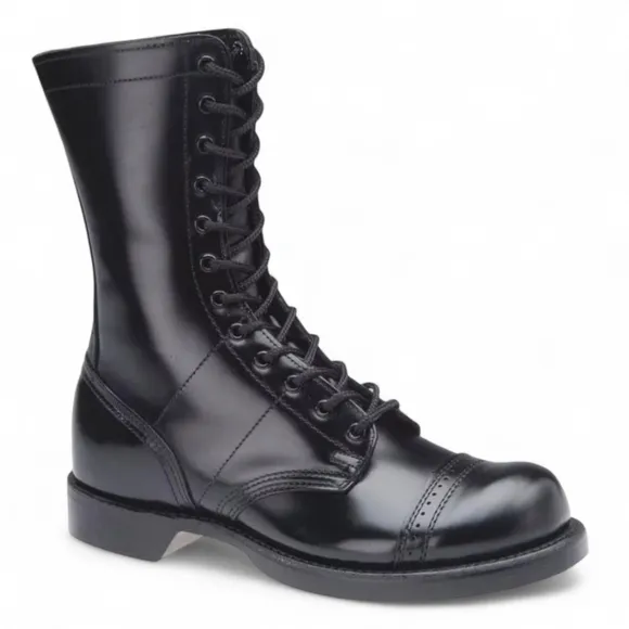 Corcoran Women's Combat Boots 1515 Original Jump Sz 6.5 M Goth Black Leather