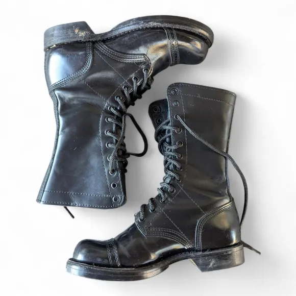Corcoran Women's Combat Boots 1515 Original Jump Sz 6.5 M Goth Black Leather