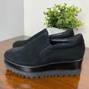 Cordani Black Suede Leather Amaya 2 Slip-On Platform Loafers NEW Size 36 6