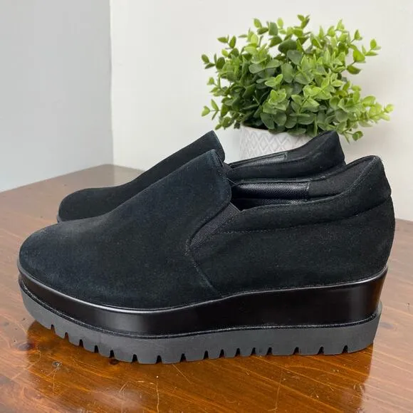 Cordani Black Suede Leather Amaya 2 Slip-On Platform Loafers NEW Size 36 6