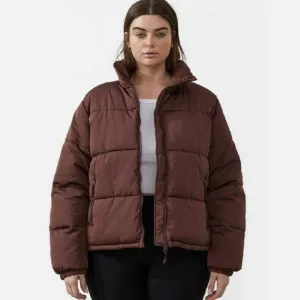 Cotton On Body Recycled Mother Puffer Jacket Deep Taupe Large