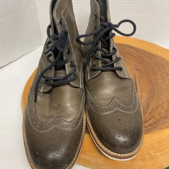 Crevo BOARDWALK Leather Wingtip Oxford Lace Up Boots