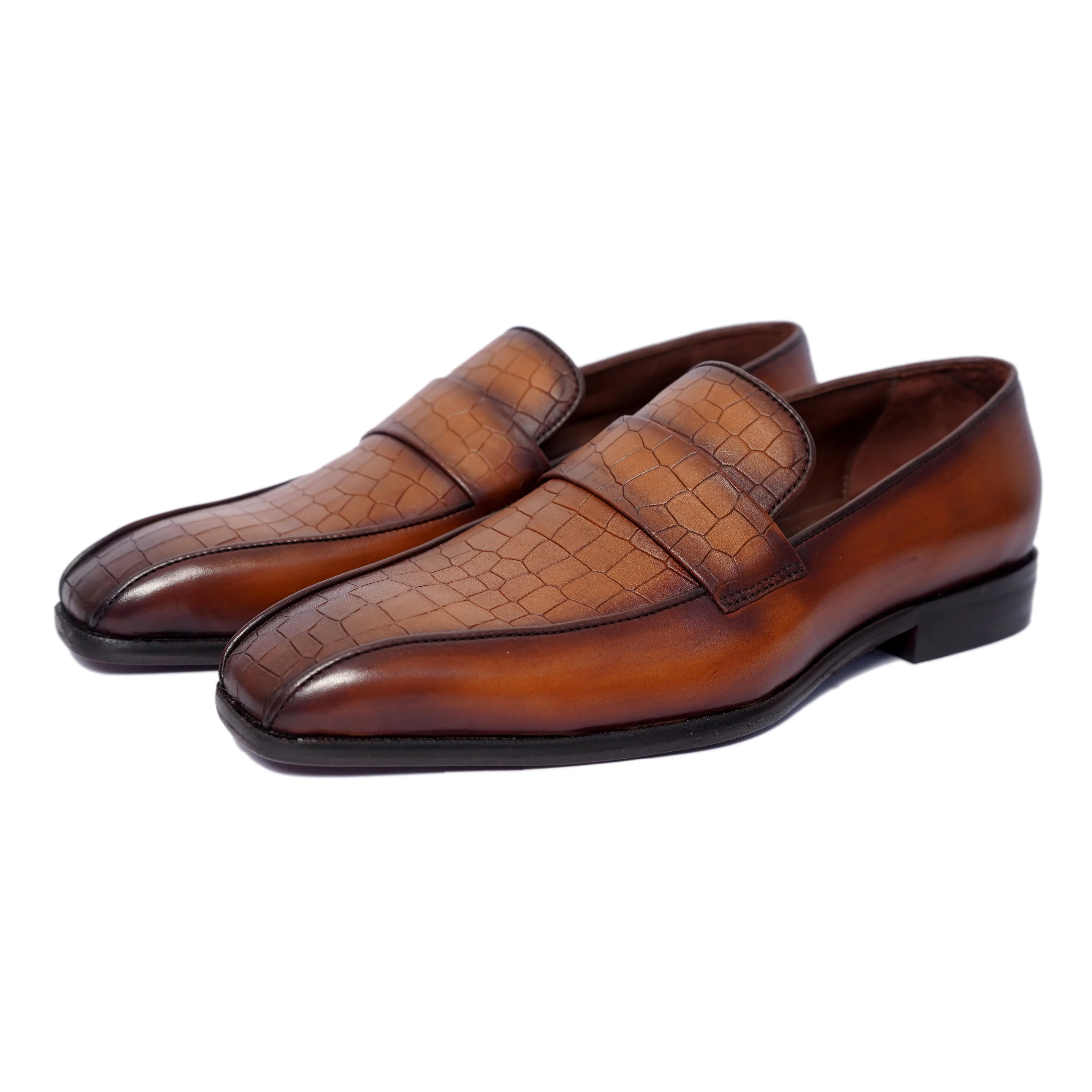 Croco Textured Loafers
