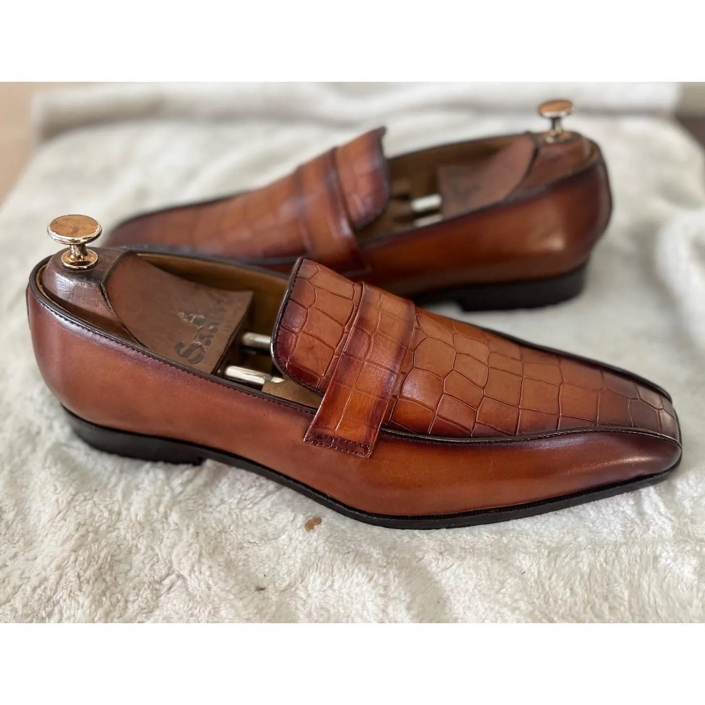 Croco Textured Loafers