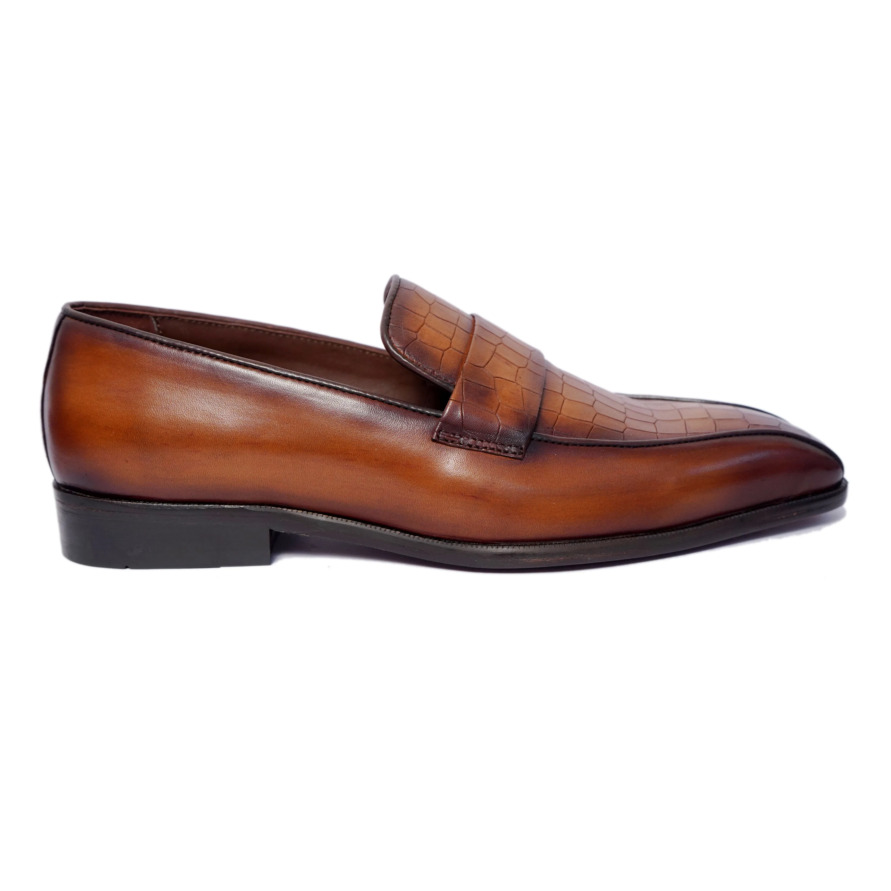Croco Textured Loafers