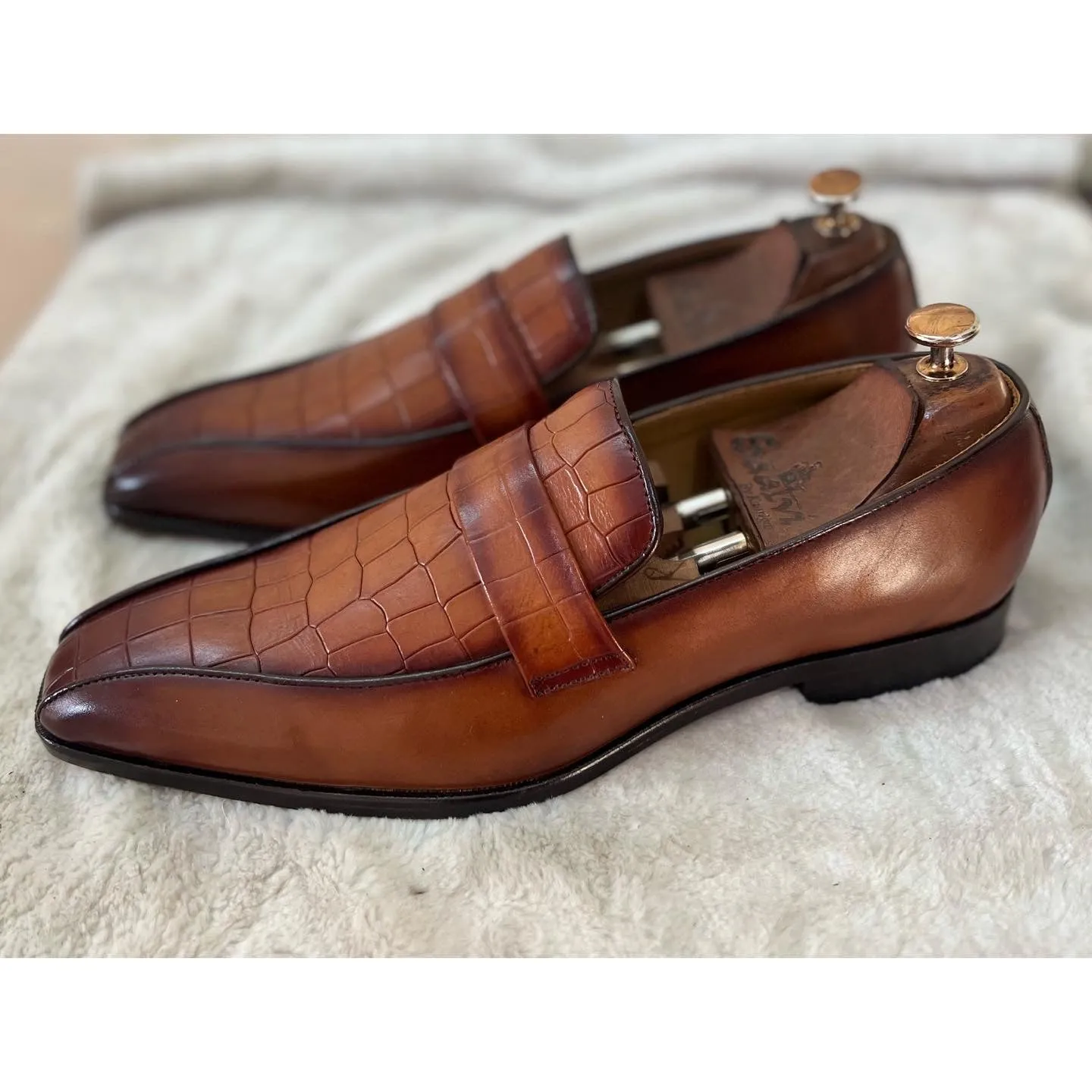 Croco Textured Loafers