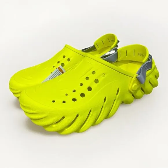 Crocs Echo Clogs Men size 13 w/ Reflective Strap Acidity Neon Yellow Slides New