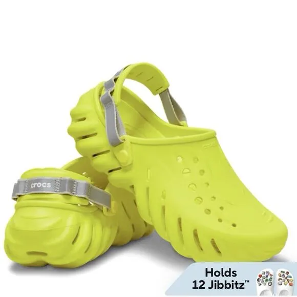 Crocs Echo Clogs Men size 13 w/ Reflective Strap Acidity Neon Yellow Slides New