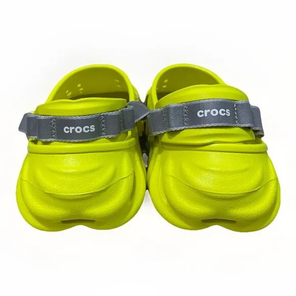 Crocs Echo Clogs Men size 13 w/ Reflective Strap Acidity Neon Yellow Slides New