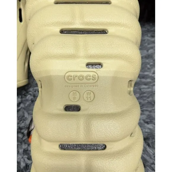 Crocs Echo Clogs Shoes Slides Mens Size‎ 9 Tan Sesame Casual Comfort Slip On