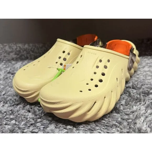 Crocs Echo Clogs Shoes Slides Mens Size‎ 9 Tan Sesame Casual Comfort Slip On