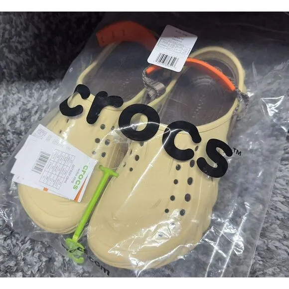 Crocs Echo Clogs Shoes Slides Mens Size‎ 9 Tan Sesame Casual Comfort Slip On
