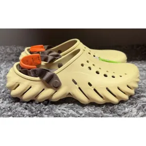 Crocs Echo Clogs Shoes Slides Mens Size‎ 9 Tan Sesame Casual Comfort Slip On