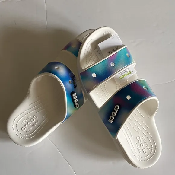 Crocs Men’s Size 9 Women’s 11 Adult Classic Two-Strap Slide Sandals