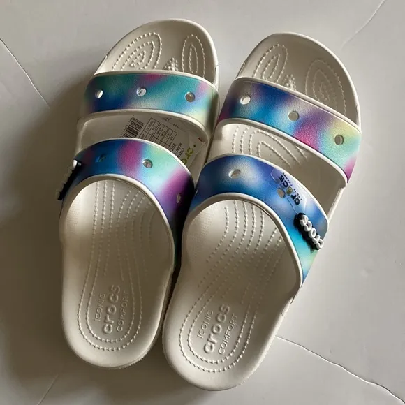 Crocs Men’s Size 9 Women’s 11 Adult Classic Two-Strap Slide Sandals