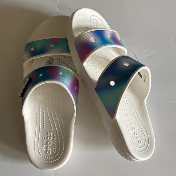 Crocs Men’s Size 9 Women’s 11 Adult Classic Two-Strap Slide Sandals