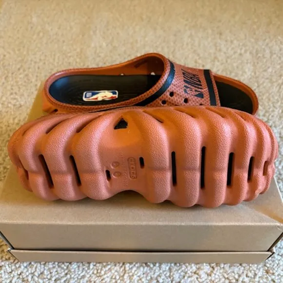 Crocs NBA Echo Slides Slip On Casual Sienna Black Men Size 4/Woman size 6