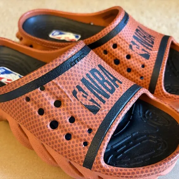 Crocs NBA Echo Slides Slip On Casual Sienna Black Men Size 4/Woman size 6