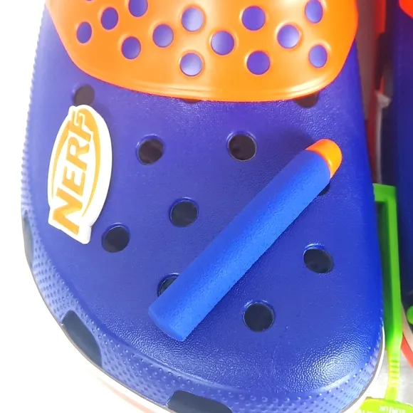 Crocs Nerf Slide Sandals with 4 Charms Unisex Adult Mens Size 10 Womens 12 NEW
