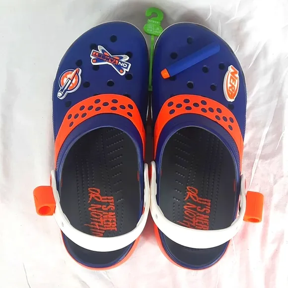 Crocs Nerf Slide Sandals with 4 Charms Unisex Adult Mens Size 10 Womens 12 NEW
