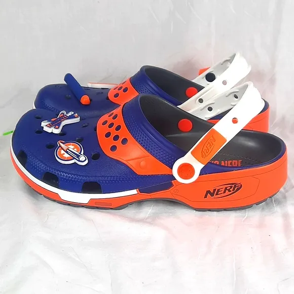 Crocs Nerf Slide Sandals with 4 Charms Unisex Adult Mens Size 10 Womens 12 NEW