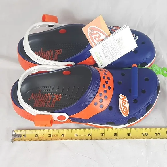 Crocs Nerf Slide Sandals with 4 Charms Unisex Adult Mens Size 10 Womens 12 NEW
