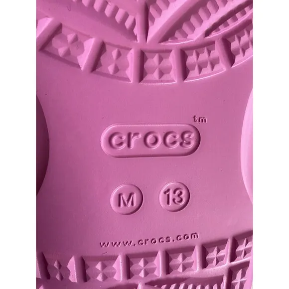Crocs Sandals Men 13 Pink Open-toe Perforated Slides