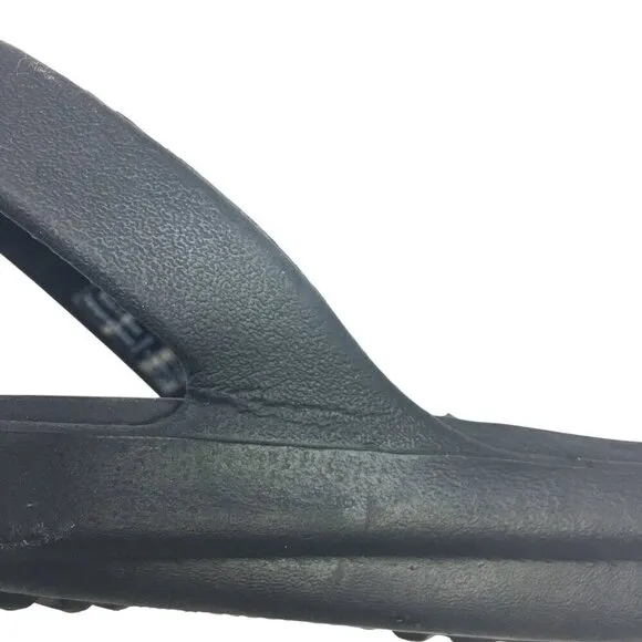 Crocs Sanrah Hammered Teardrop Sandal Black Silver Casual Slides Women's Size 7