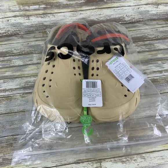 Crocs Shoes‎ Mens Size 11 Sesame ECHO CLOG Tan Waterproof Slides Slip On Outdoor