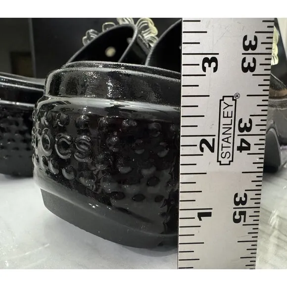 Crocs STOMP HYPER FLORAL HIGH SHINE SLIDE Black Unisex Size 8 W 6 M