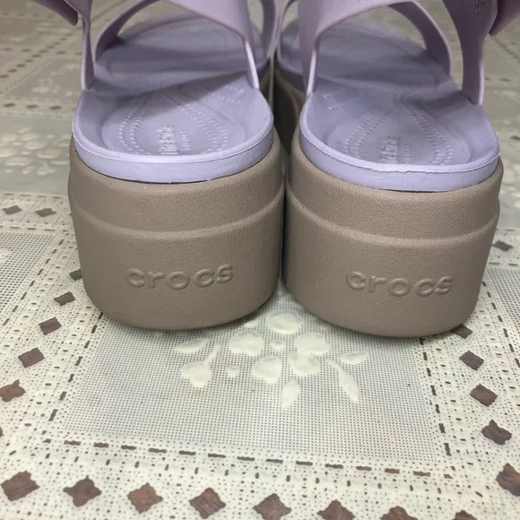 CROCS Women's Purple Platform Sandals with Slingback Size 11