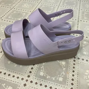 CROCS Women's Purple Platform Sandals with Slingback Size 11