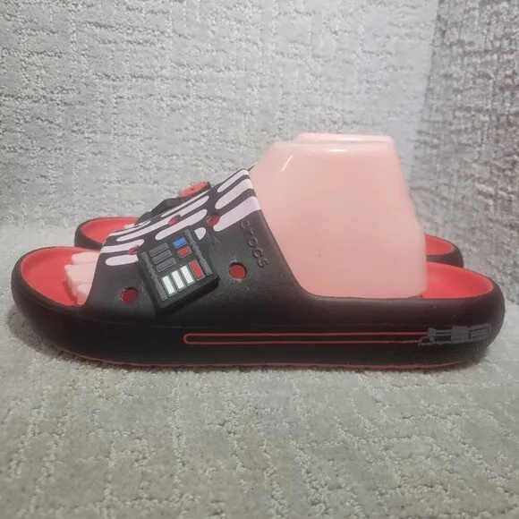 Crocs X Star Wars Darth Vader Unisex Size M10 W12 Black Red Slide Sandals 209829