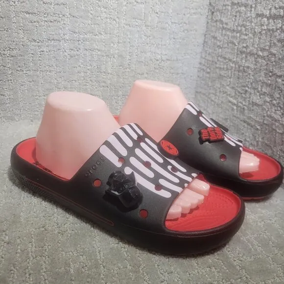Crocs X Star Wars Darth Vader Unisex Size M10 W12 Black Red Slide Sandals 209829