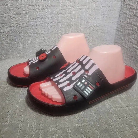 Crocs X Star Wars Darth Vader Unisex Size M10 W12 Black Red Slide Sandals 209829