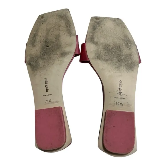 Cult Gaia Maya Satin Flat Sandal Shoe Rose 39.5